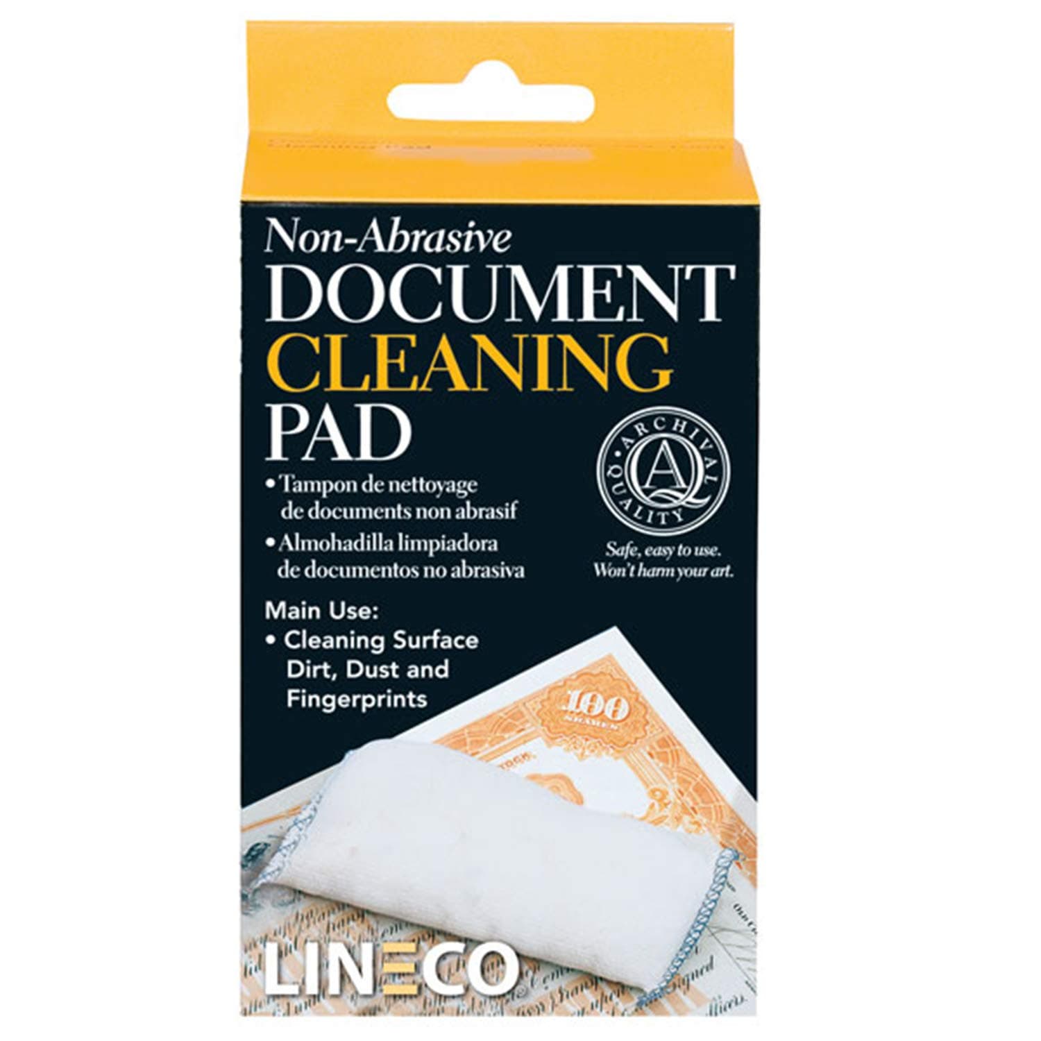 Lineco 2x4.75 Document Cleaning Pads, Soft, Grit-Free Powder that Absorbs and Cleans Paper Surface, Perfect for Books, Ephemera, Maps, and Cards