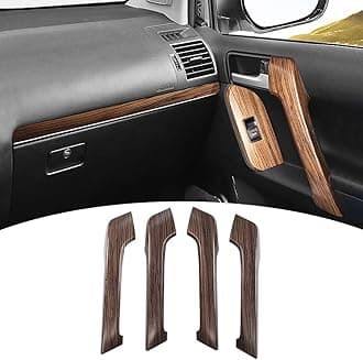 Wooden Texture Door Handle for Toyota Land Cruiser Prado 150 Window Lifting Panel Lc150 2010-2022 Interior Design Upgrade Accessories Fj150 Armrest (Dark Handle)