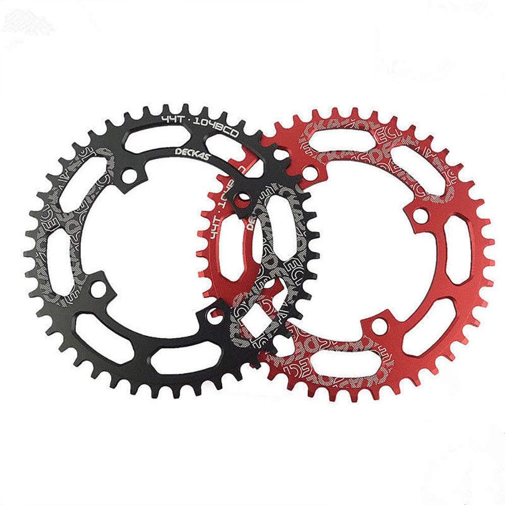 COOLOH Bike Narrow Wide Chainring 104 BCD Round Shape Single Chain Ring 42T 44T 46T 48T (Black)