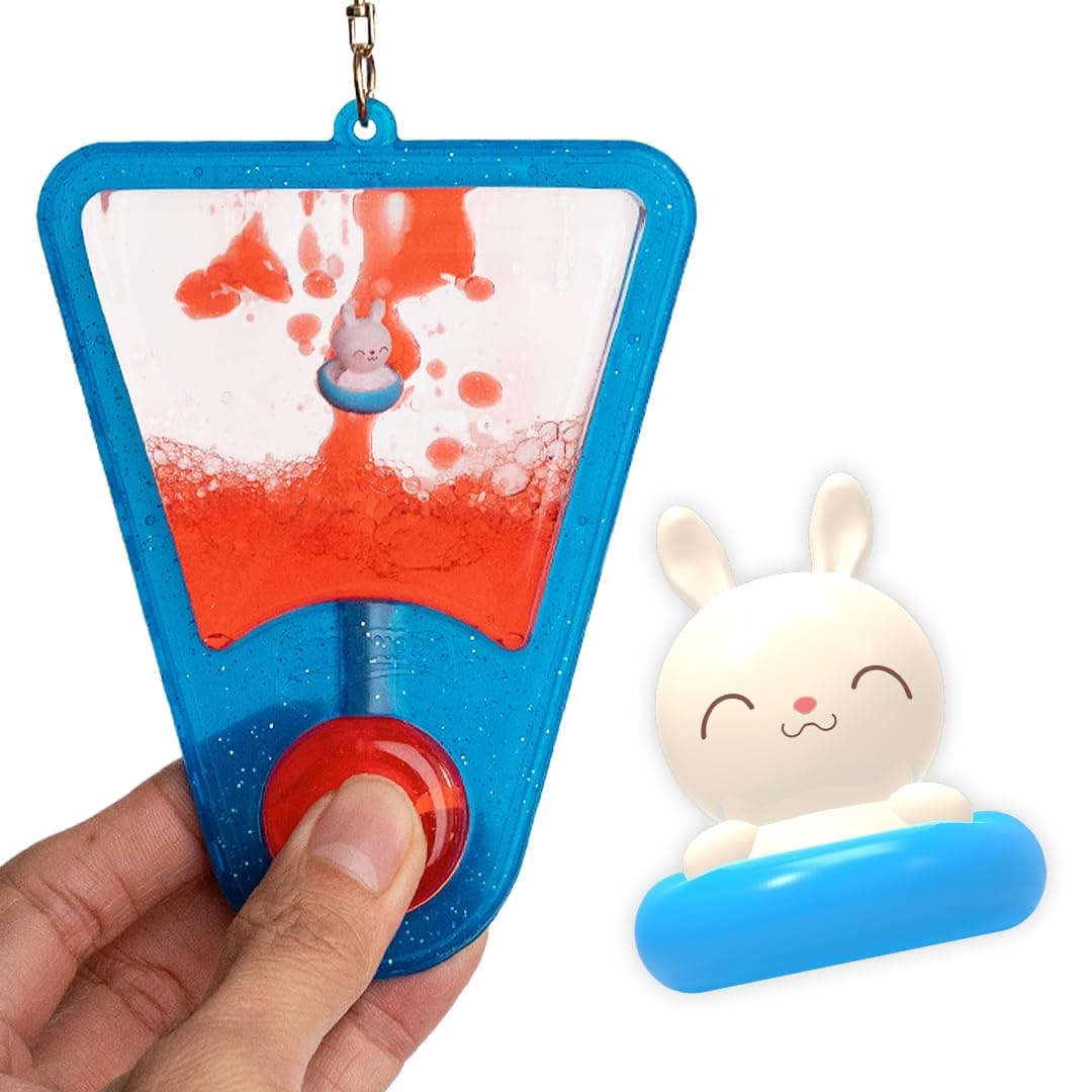 Goonameez, Hand-Held Sensory Toy with Floating Characters, Mesmerizing Water Mix Fidget Toy – Collect All 6 Unique Shapes for Squishy Fun, Perfect Travel Toy! (BunBun)