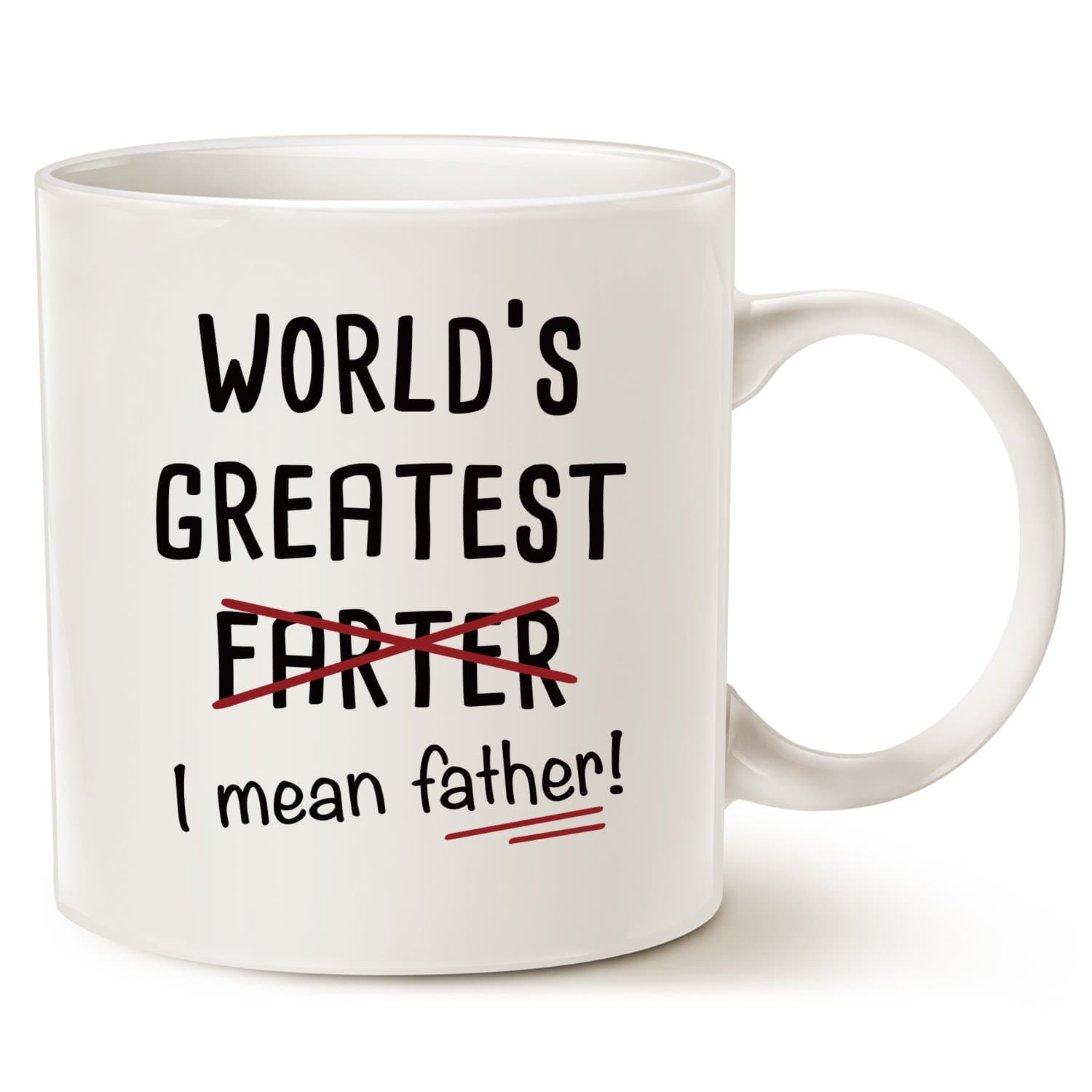 This Might be Wine Funny Dad Coffee Mug Father's Day Gifts, World's Greatest I Mean Father Best Christmas and Home Gifts for Dad Father Daddy Porcelain Cup White 11 Oz