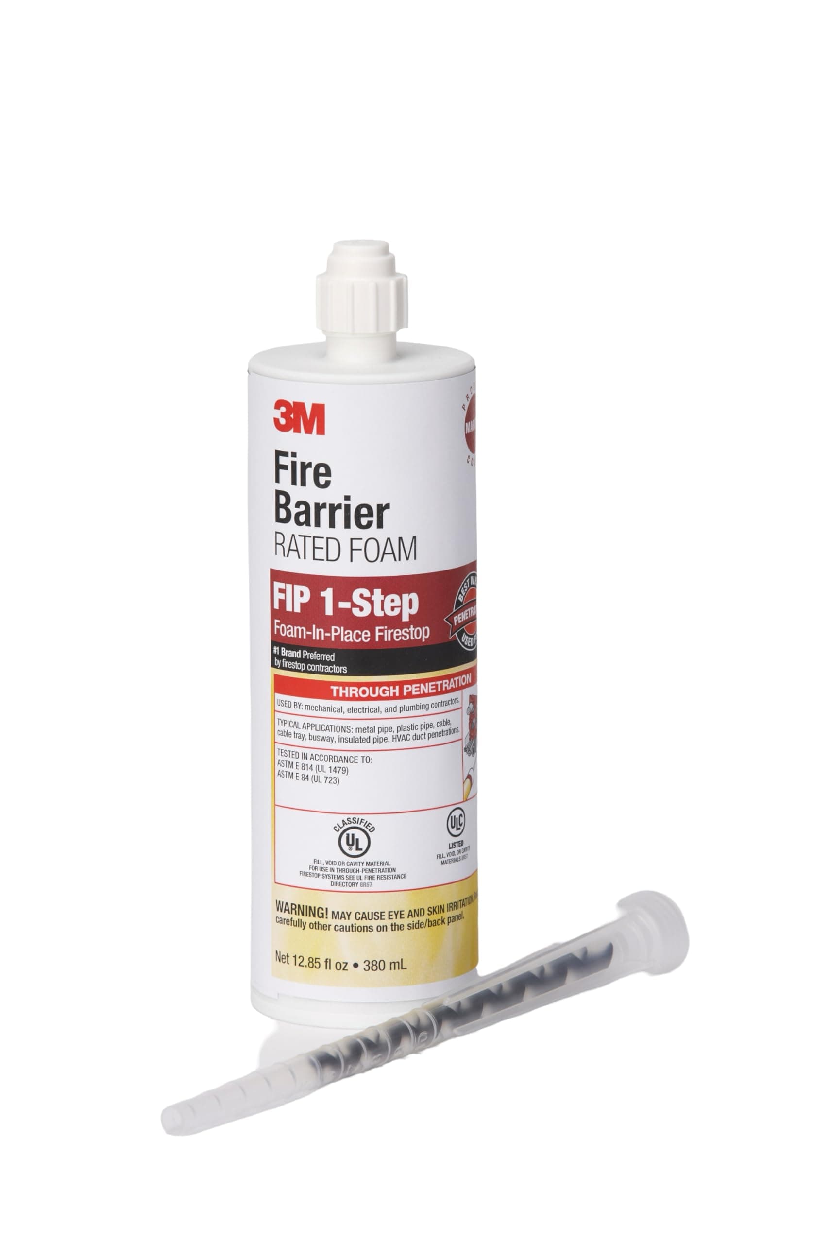 Fire Barrier Rated Foam FIP 1-Step, Maroon, 12.85 fl oz Cartridge