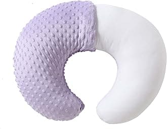 Nursing Pillow and Positioner, Breastfeeding, Bottle Feeding, Baby Sitting Support with Removable Ultra Soft Cover, Tummy Time Support for Baby Boys and Girls (Orchid)