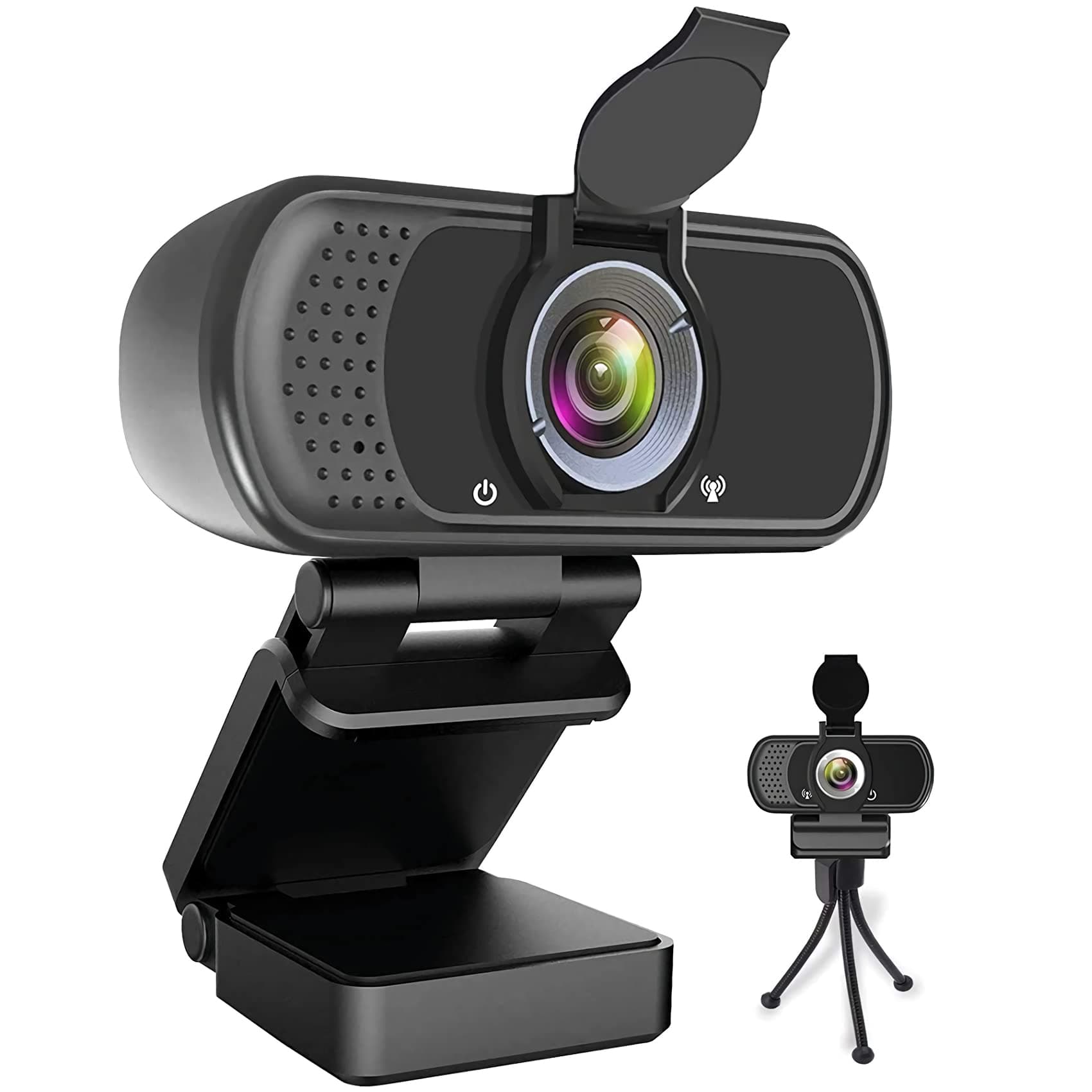 HZQDLN 1080P Webcam with Microphone, HD Webcam Web Camera with Tripod Stand, Widescreen USB Computer Camera, Streaming Mic Web cam for Online Calling/Conferencing,Facetime/YouTube Desktop Laptop PC