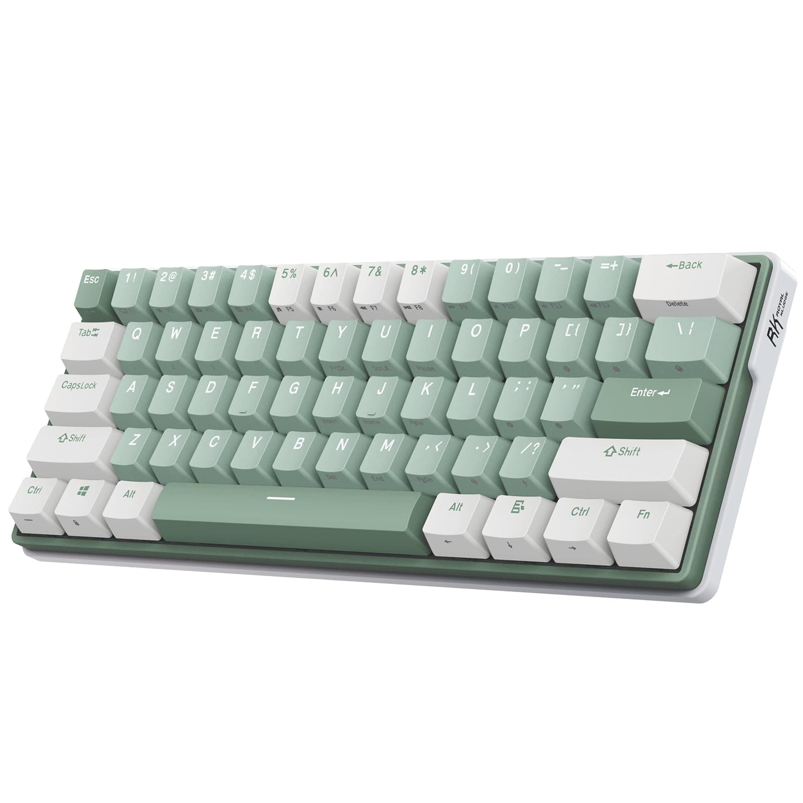 RK ROYAL KLUDGE RK61 Plus Wireless Gaming Keyboard, 60 Percent Mechanical Keyboard with Bluetooth/2.4Ghz/USB Wired, RGB Custom Keyboards for Win/Mac, PC Game, Hot Swappable Silent Linear Switch, Green