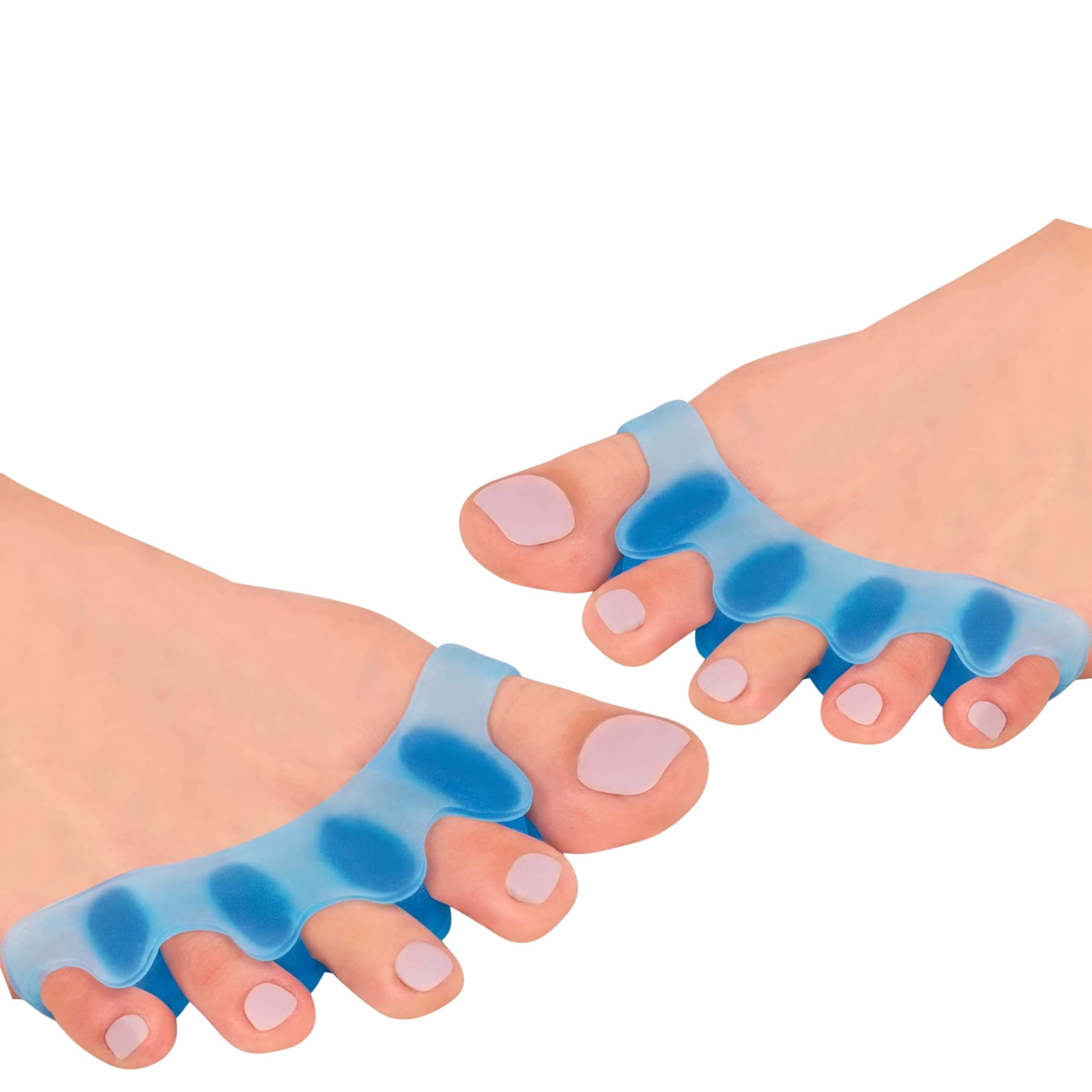 royalkart The Sole Care Silicone Toe Seperators; Toe Correctors For Overlapping Toes,Blisters,Hammer Toes|(Pack Of 1 Pair Of Toe Spacers)(Blue),Foot_Drop,One Size