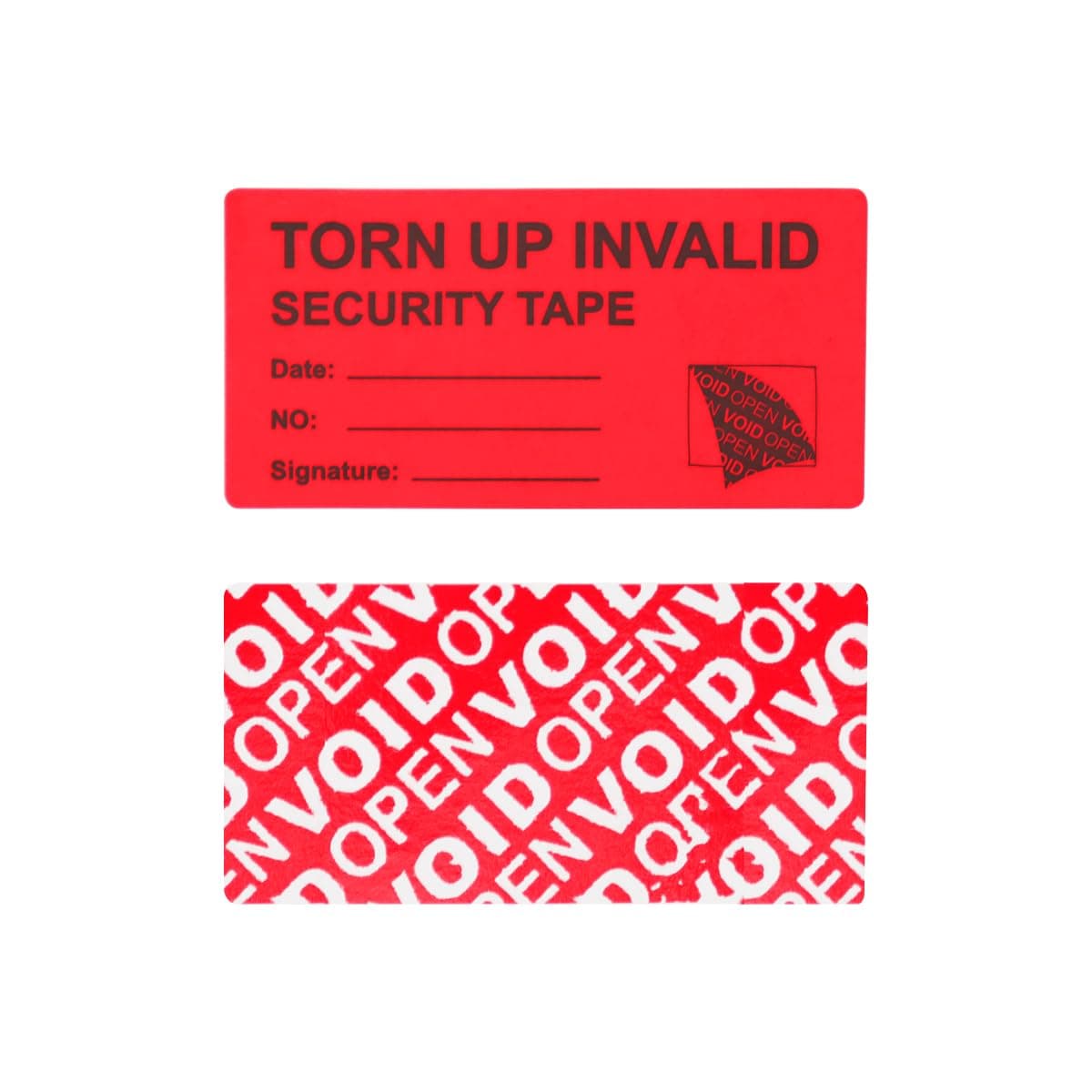 Solitary Walker 100Pcs Tamper Evident Security Labels 1x2 inch Red Complete Transfer Tamper Proof Stickers Safety Torn up Invalid Seals Tape