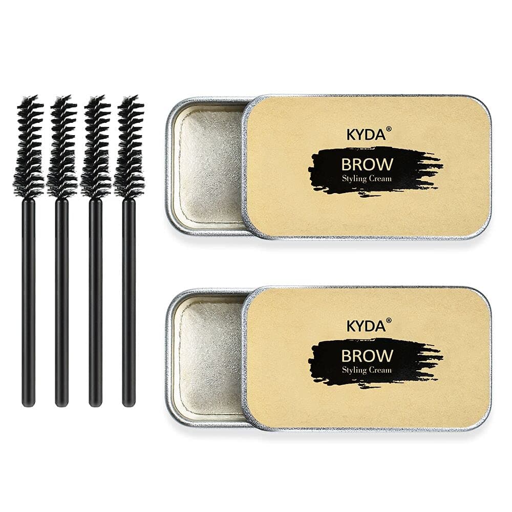 2 PCS Soap Brow Eyebrow Soap Kit,Brows Styling Soap,Long Lasting Waterproof Smudge Proof Eyebrow Styling Pomade for Natural Brows, 3D Feathery Brows Makeup Balm