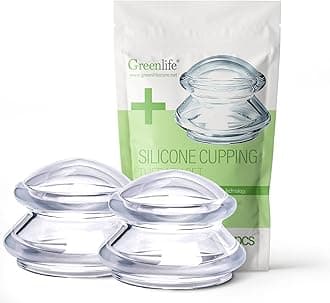 GreenLife® Cupping Therapy Sets - Silicone Cups Set Firm for Muscle Soreness Pain Relief Body Neck Knee, Self Massage Tool, Deep Muscle Massager, Anti Cellulite Joint Pain Recovery (Small,2pcs)