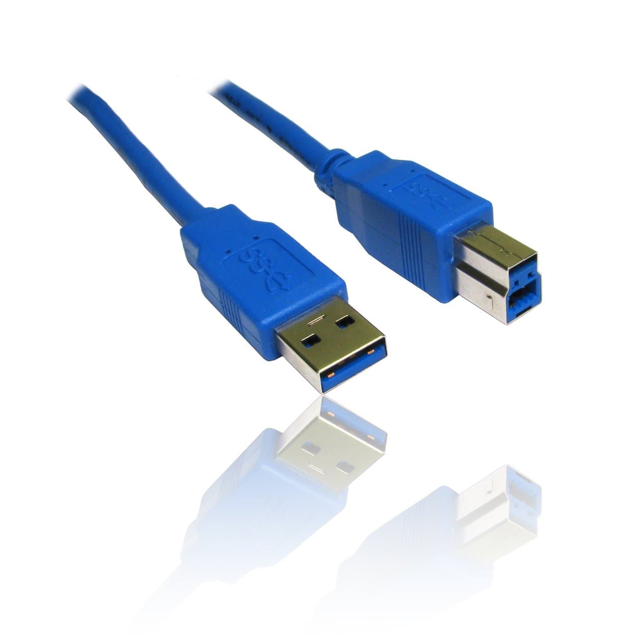 1m USB 3.0 Super Speed A Male to B Male A-B AM-BM Cable Wire Lead - BLUE