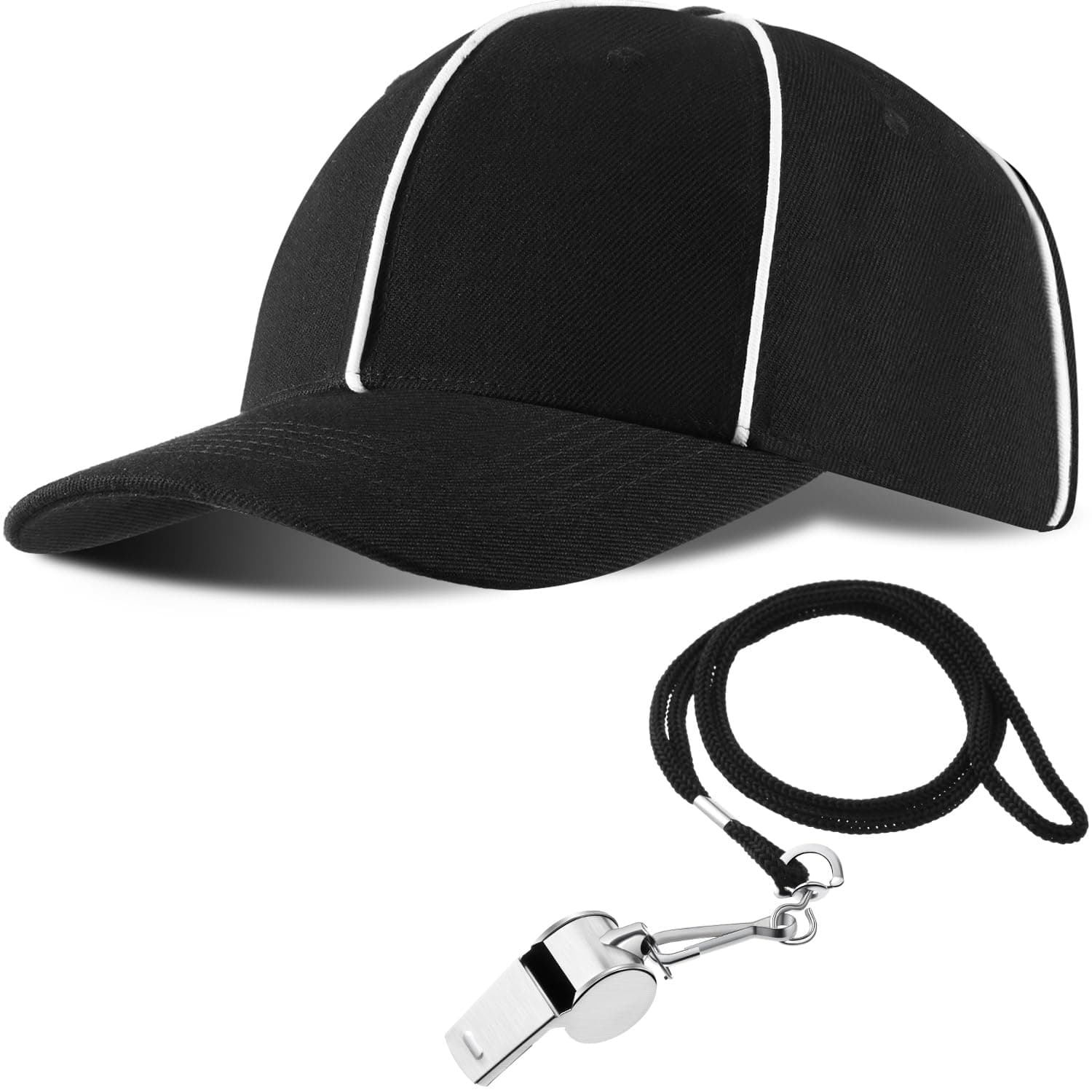 BBTO Referee Costume Accessories Referee Hat and Whistle Referee Penalty Flag Referee Hats for Men Women Football Refs Umpires Linesman