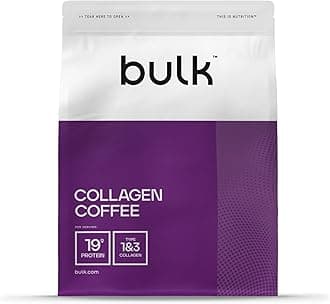 Bulk Collagen Coffee, High Protein Iced Latte Coffee with Single-Origin Arabica, 500g, 20 Servings, 20 g Protein and 90 mg Caffeine per Serving, Hydrolysed Collagen Peptides, Instant and Easy to Mix