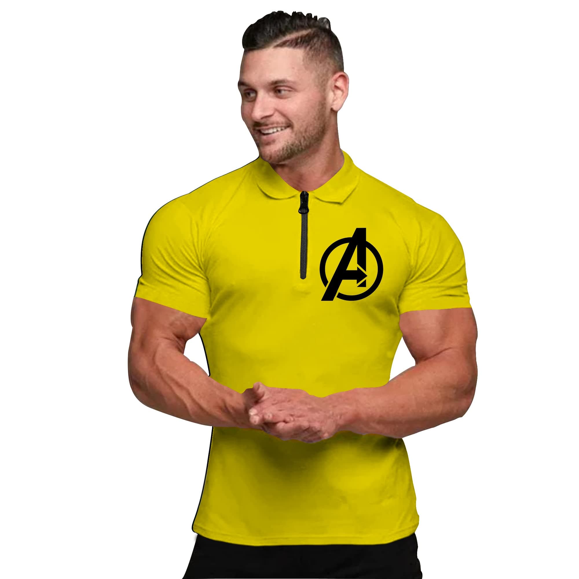 Avenger Polo T-Shirt with Black Zip