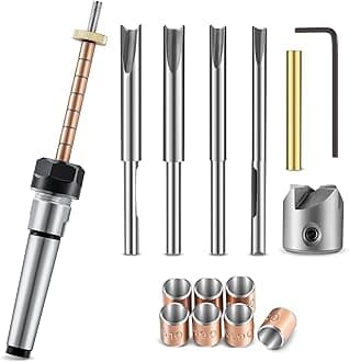 Tondiamo Pen Making Kit Turning Mandrel and Barrel Trimming Set Wood Turning Mandrel #2 Morse Taper Shank with 7mm Drill Bit Mill Cutter Head for Pen Making Woodworking Lathe Accessory, 9 Pcs