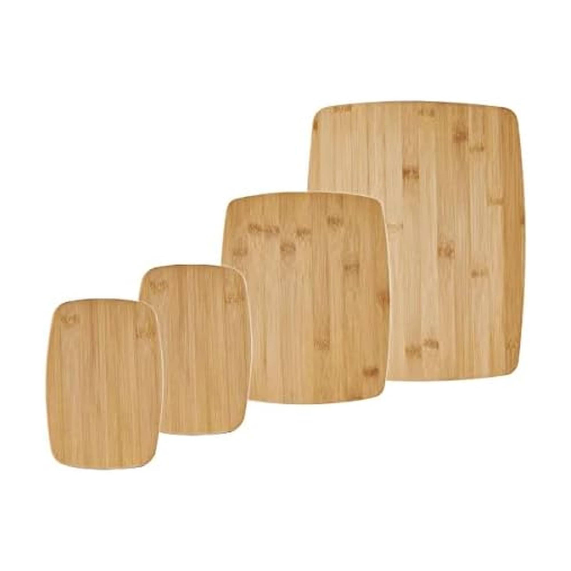 Farberware 4-Piece Reversible Bamboo Cutting and Charcuterie Board Set, Assorted Size