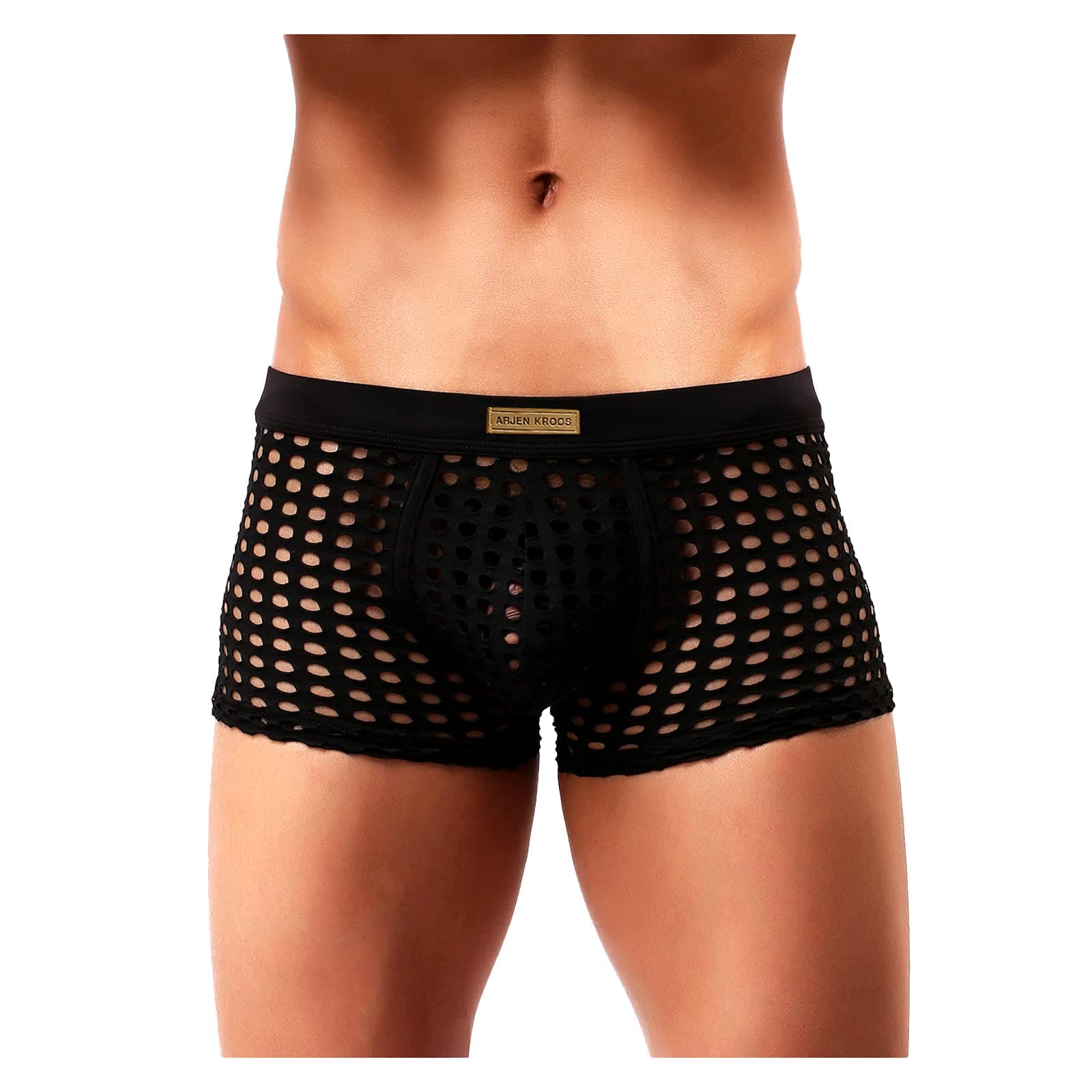 Mens Boxer Briefs Breathable Hot Mesh Underwear