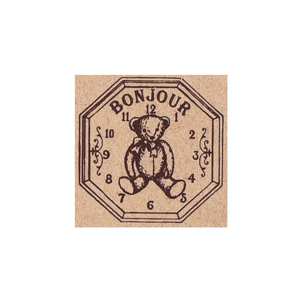 Tokyo antique stamp clock teddy bear B3030T-B