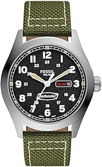 FOSSIL Defender Watch for Men, Solar-Powered with Stainless Steel or Leather Strap
