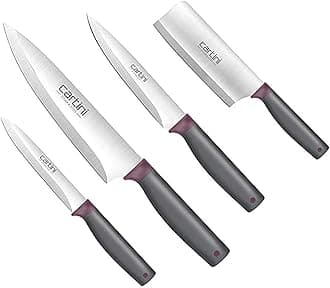 Godrej Locking Solutions and Systems Cartini Soft Grip Stainless Steel Kitchen Knives Kit, 4 Pcs Set