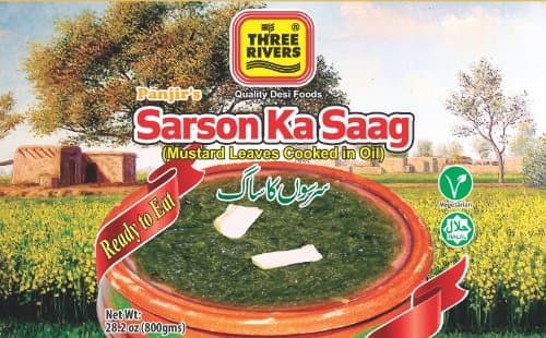 Panjir Ready to Eat Sarson Ka Saag, Mustard Leaves Cooked in Oil, 28.2 oz cans (4 packs)