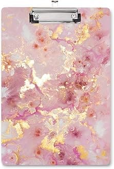 WAVEYU Cute Clipboard, Decorative Office Fashion Hardboard Wood Nursing Clip Board for Standard A4 Letter Size for Students, Women,12.5"x 9", Colorful