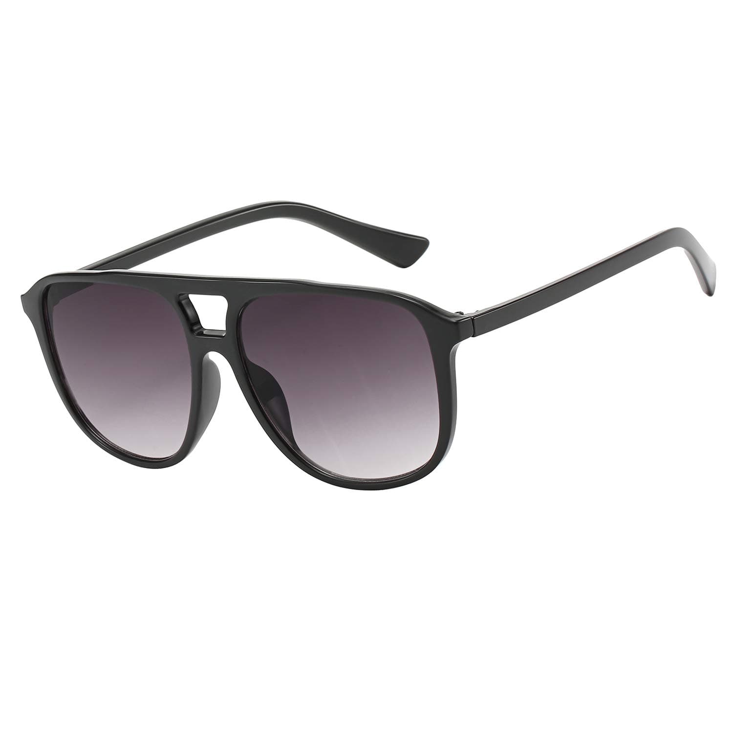 CHAUOO Classic Aviator Sunglasses | 100% UV Protection (Black Frame/Grey Lens)