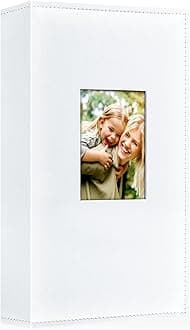 Ywlake Photo Album 4x6 300 Pockets, Leather Photo Albums Holds 300 Horizontal Only Pictures White