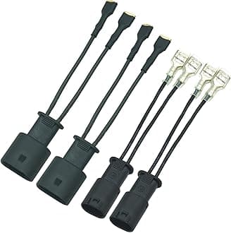 Car Horn Connector Adapter Wiring Harness, Compatible with BMW, 2+2 Pack Pigtail Converter for Universal to OEM Horn Replacement (BMW)