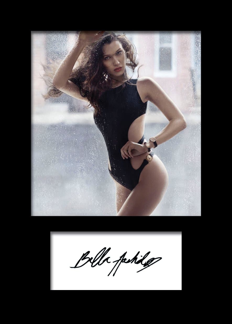 BELLA HADID 2 | Signed Mounted Photo Reprint | A5 Size to Fit 6x8 Inch Frames | Machine Cut | Photo Display | Present Gift Collectible
