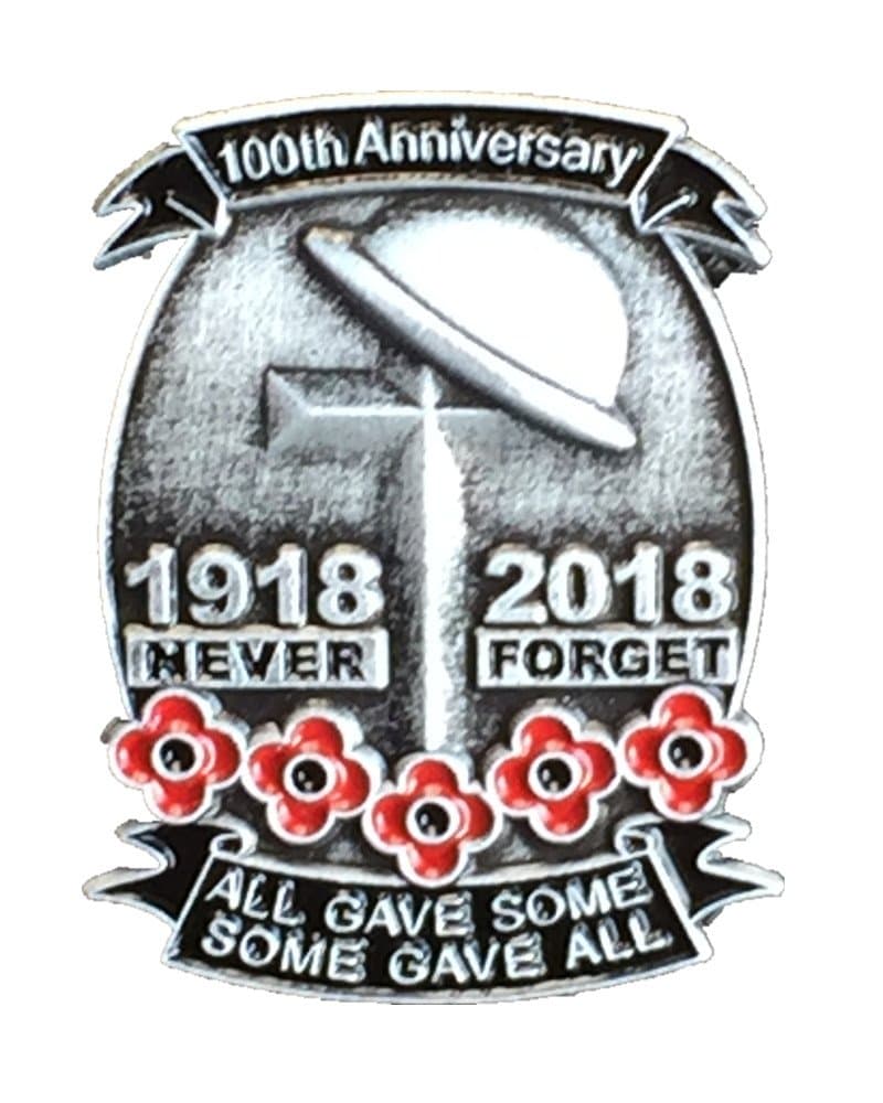 Limited Edition 1918-2018 100th Anniversary First World War Lone Soldier Veterans Red Flower Enamel Pin Badge Brooch
