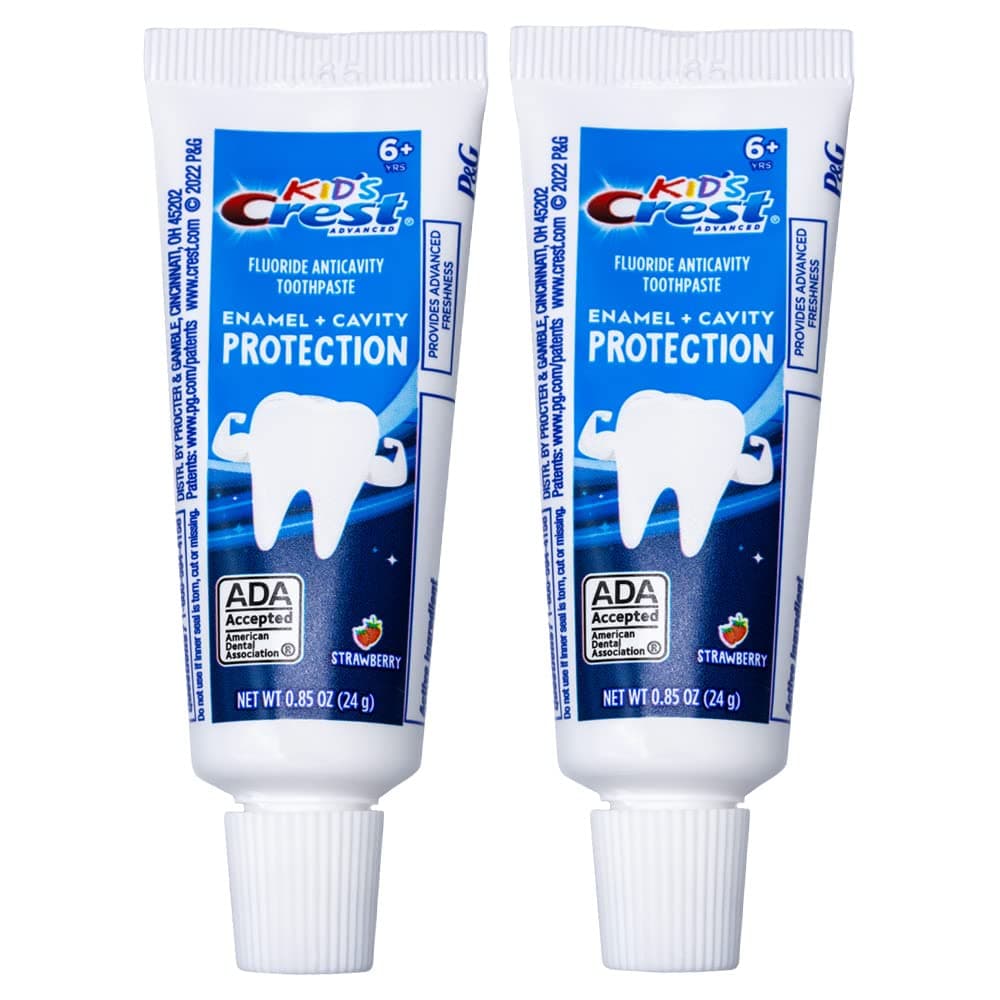 Kids Advanced Toothpaste Enamel + Cavity Protection with Fluoride for Anticavity, Travel Size 0.85oz (24g) - Pack of 2