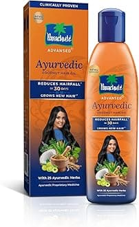 Parachute Advansed Ayurvedic Coconut Hair Oil | for Hair Fall Control & Hair Growth | with Coconut & 25 Ayurvedic Herbs Like Amla, Neem, Bhringraj, Brahmi, Methi Etc | Clinically Proven | 300Ml