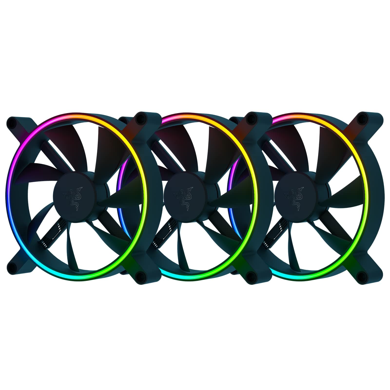 Razer Kunai Hydraulic 140MM aRGB PC Fan: Quiet, Powerful aRGB Fans - PWM Fan Controller Support - Powered by Razer Chroma RGB - 3 Fans