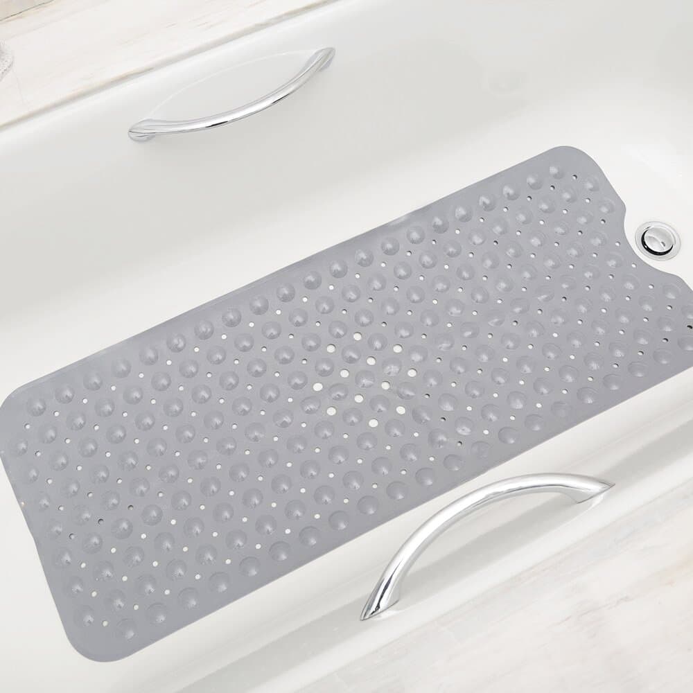 Aveenis Anti-Slip Bath Mat,Extra-Long(39" L (Grey)