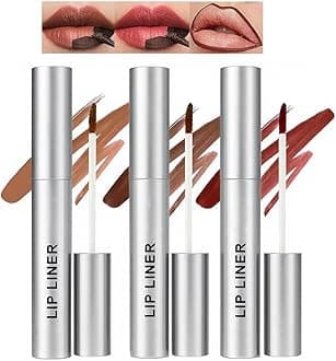 3Pcs Removable Lip Liner Set,Pencil-Peel Off Lip Liner Tattoo,Long Lasting Peel Off Lip Stain Matte Waterproof Lip Liner Pencil for Womem