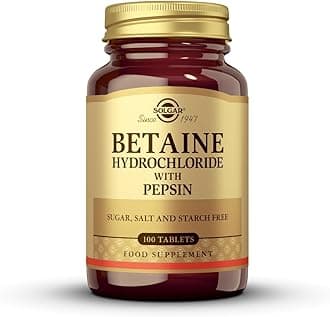 Betaine Hydrochloride with Pepsin Tablets - Pack of 100 - Maintains Healthy Digestion - Gluten Free