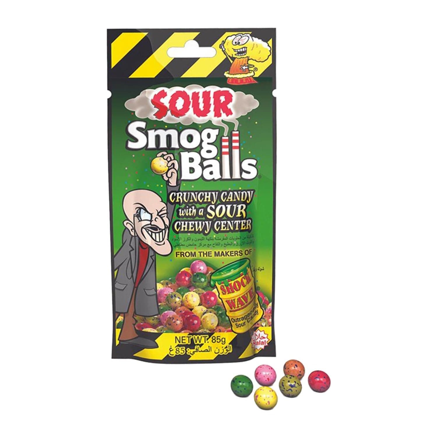 Shock Wave Sour Smog Balls Candy, 85 g