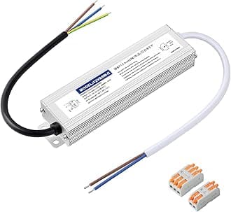 Waterproof IP67 LED Driver Power Supply 12V 60W 5A, 110V AC to 12V DC Converter, Ideal for Indoor and Outdoor, Marine, and Industrial LED Lighting Applications