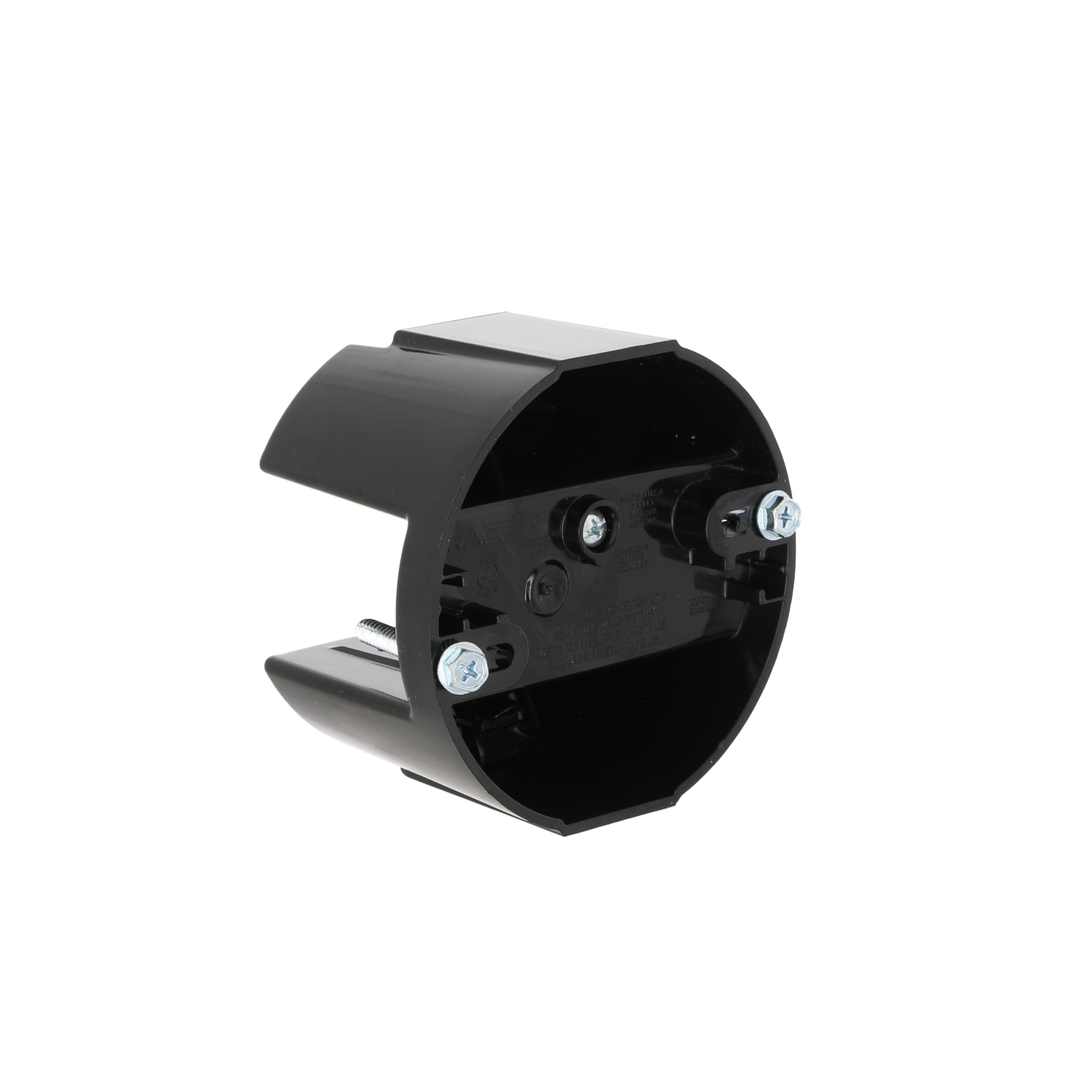 7120-1 SADDLE BOX 4 in. Round Ceiling Fan and Fixture Box, Black