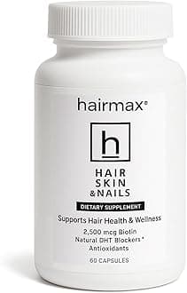 for Hair, Skin and Nails Dietary Supplement, 60 Count. Contains 2500mcg Biotin, DHT Blockers, MSM and Antioxidants