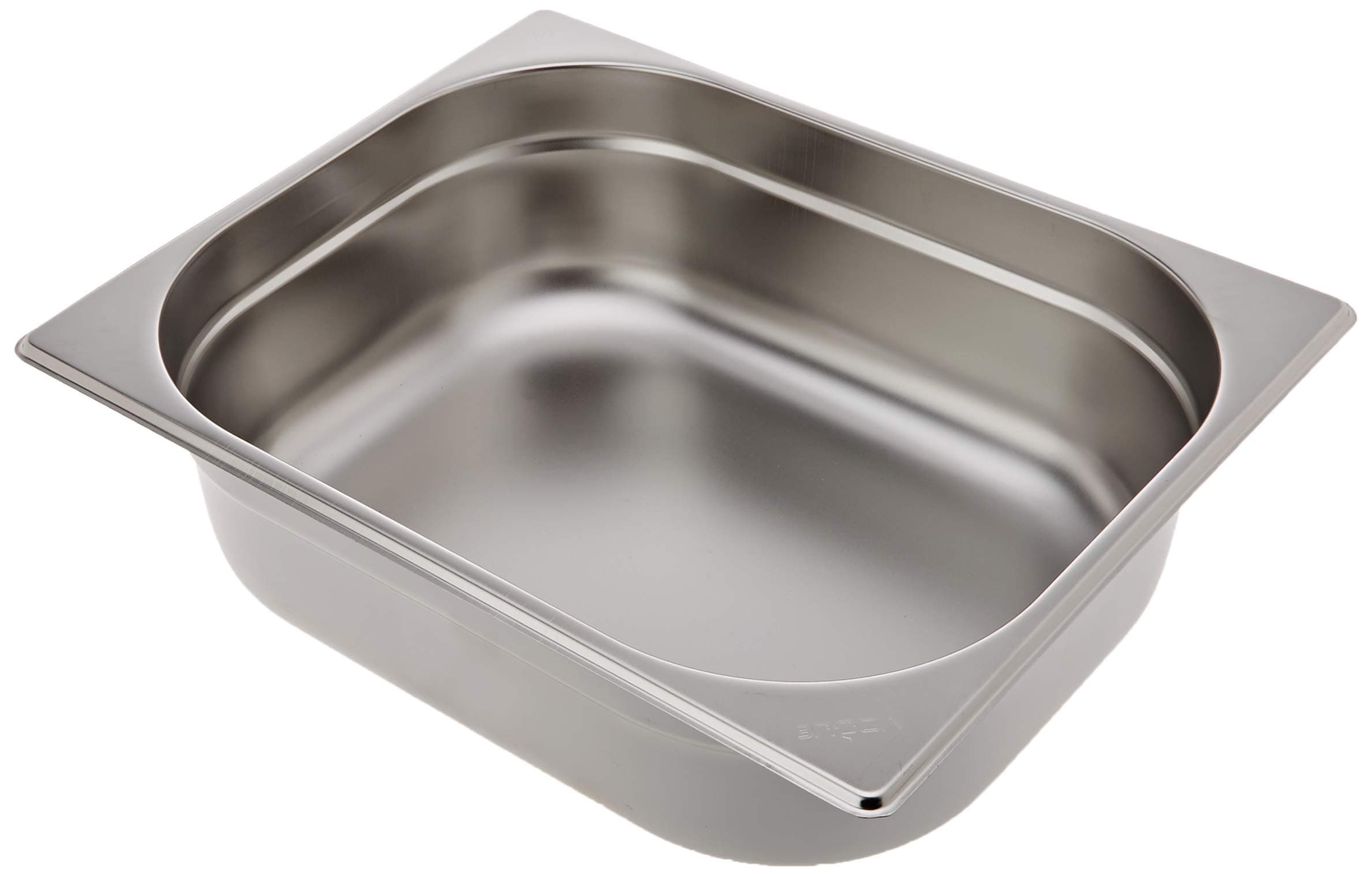 NISBETS Stainless Steel Gastronorm Pan - 1/2 Half Size 100mm deep. 6.2 litre capacity.