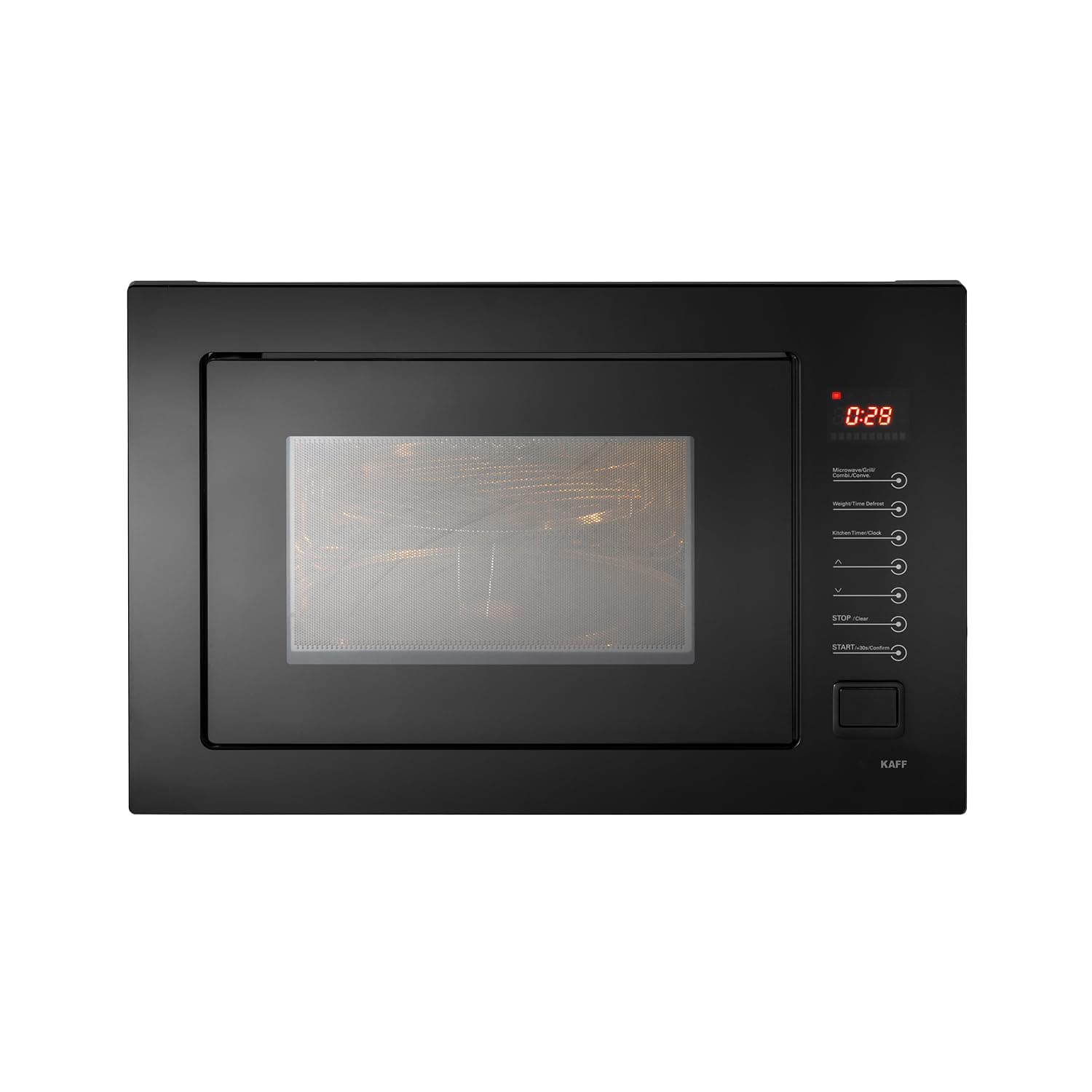 Kaff KMW8A-BLK | Capacity 25 L | Microwave Oven/Grill/Combination/Convection | Full Black Tempered Glass | Touch Controls.