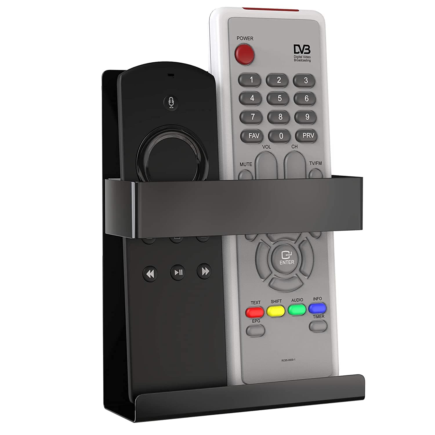 ELV Direct Wall Mount Mobile Holder,Charging Holder Compatible All Smartphone&Remote Control Racks/Organizer/Showpiece for Tv Ac DVD Dth Remotes-Alloy Steel,Black