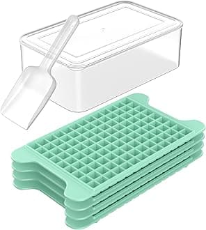 Mini Ice Cube Tray for Freezer: Small Ice Trays for Freezer with Bin - 135×4PCS Easy Release Nugget Ice Tray - Crushed Ice Tray with Ice Container
