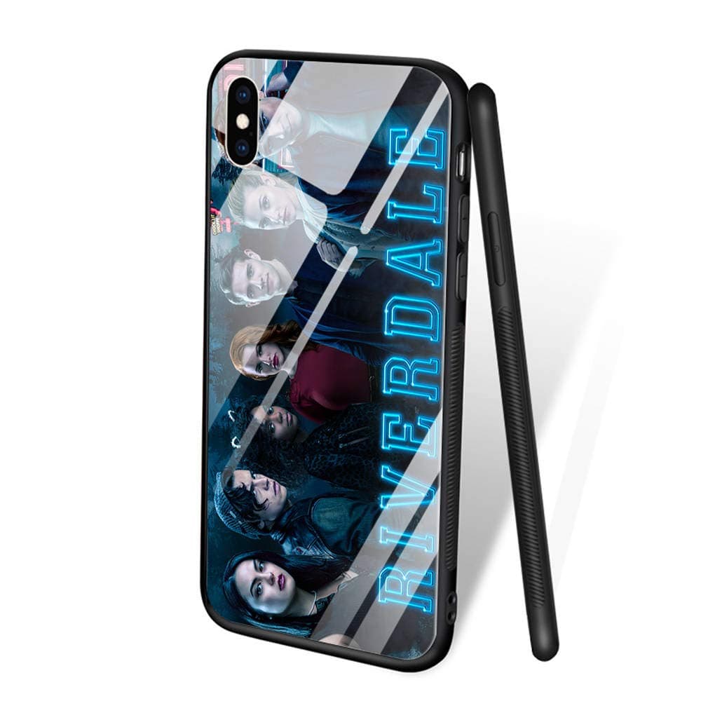 for iPhone XR, Tempered Glass Back Cover Soft Silicone Bumper Phone Case ZL-93 South Side Serpents Riverdale
