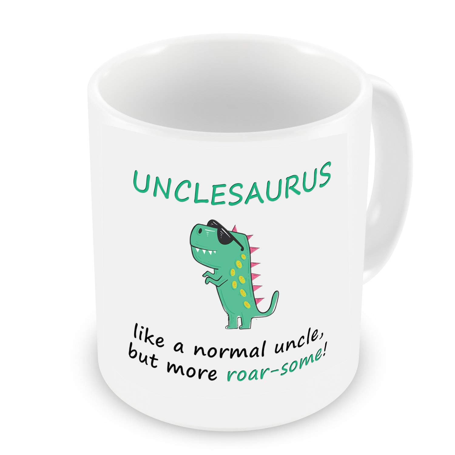 VIROSA Funny Unclesaurus Mug – Like a Normal Uncle But More Roar-Some – Dinosaur Gift for Uncle – Birthday, Christmas, Father’s Day, Thanksgiving, Novelty Coffee Cup – 11oz Ceramic Mug