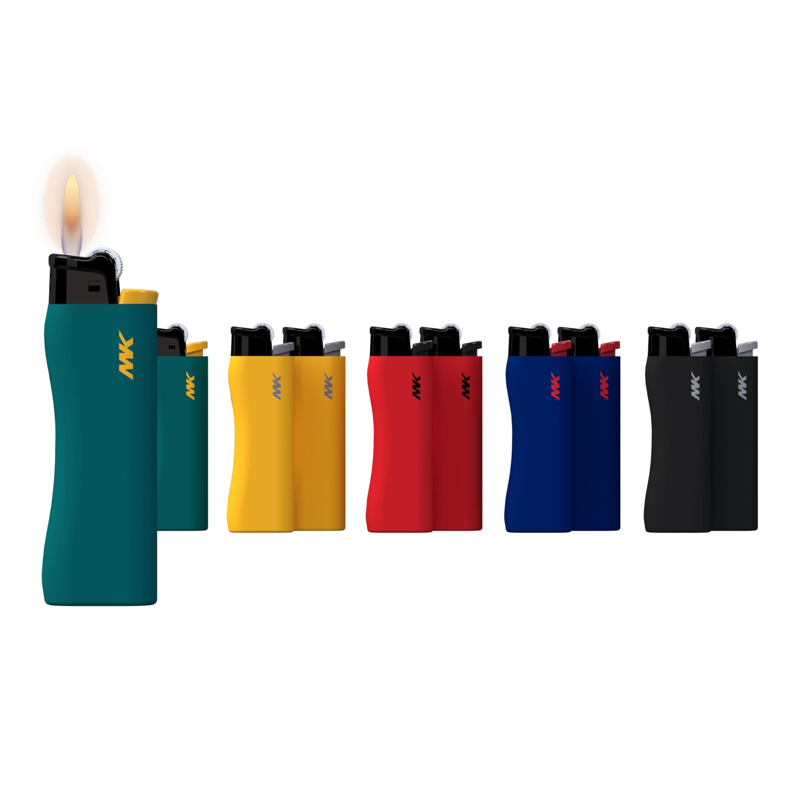 MK 10pcs Lighters 9G Flint Strike Refillable Lighter,Striking Design, Ideal as Lighters for Candle, BBQ, Butane Lighter, Classic Pocket (9G-HUE-10PC)
