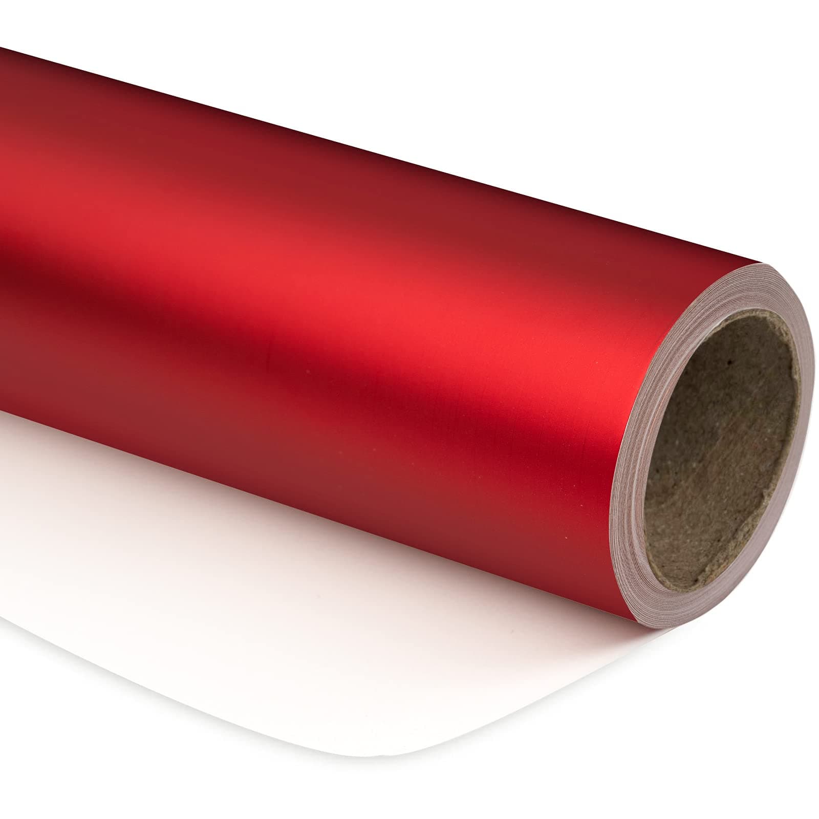 Red Christmas Wrapping Paper - Solid Color Matte Metallic Red Paper Roll, Perfect for Valentine's Day, Wedding, Birthday, Christmas, Baby Shower, Anniversaries - 17 Inches X 32.8 Feet