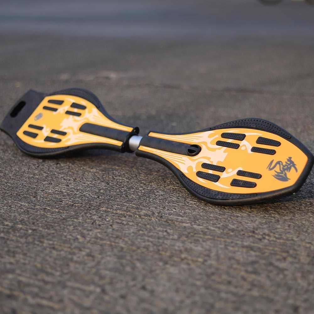 Waveboard Caster Board Classic - 2 Wheel Pivoting Skateboard with 360-degree Casters, for Kids, Teens, and Adults(Mix Character) (Green Wave Board) (UU-JK7Y-5NQI)