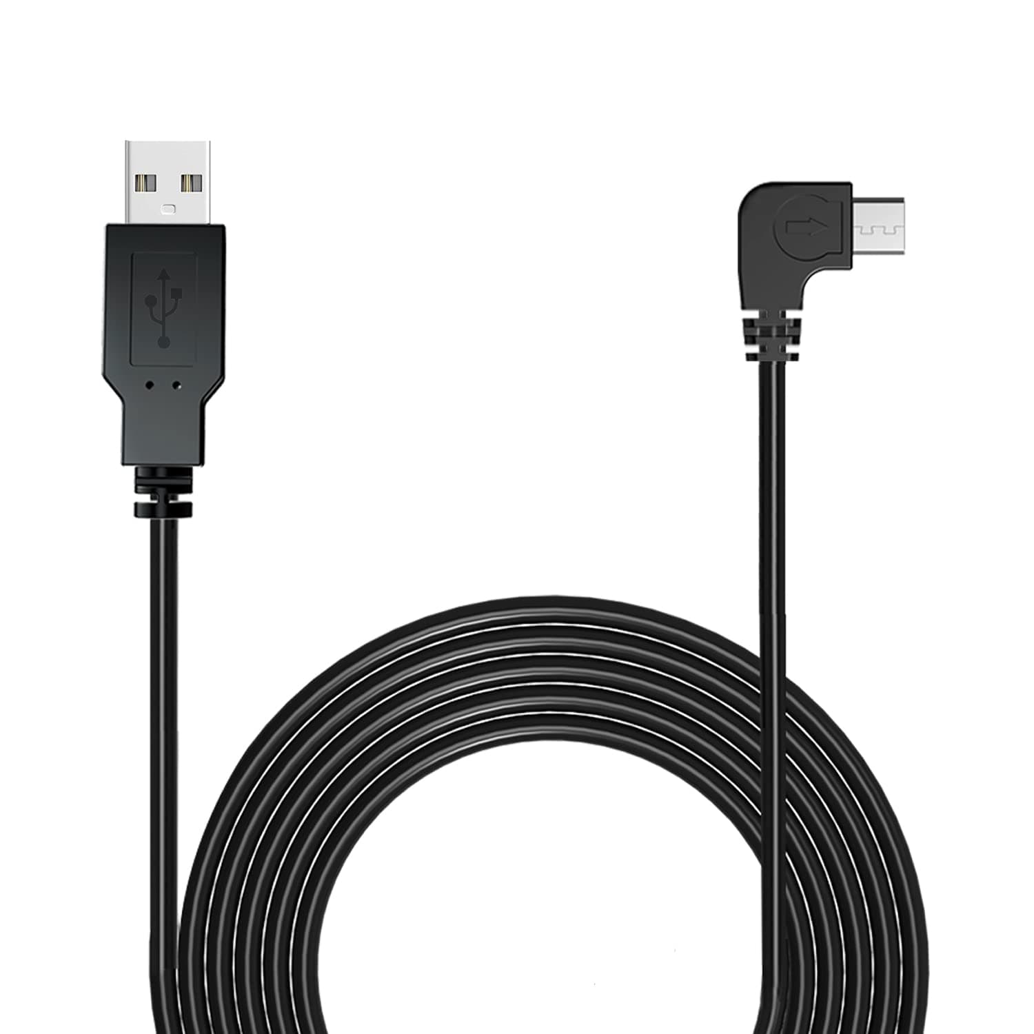 YQMAJIM Dash Cam Power Cord, 11 Ft Micro USB Charging Power Cable for Car Dash Camera Mirror Camera 90 Degree Angle Micro USB Cable